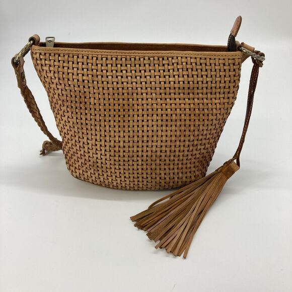 Patricia Nash (SMALL) brown leather basket weave (ASIS) - Picture 2 of 10